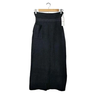 Neu mit Etikett Moussy breiter Rippstrickrock schwarz Midi Wollmischung mit Tasche, Größe 1 (Small) - Bild 1 von 14