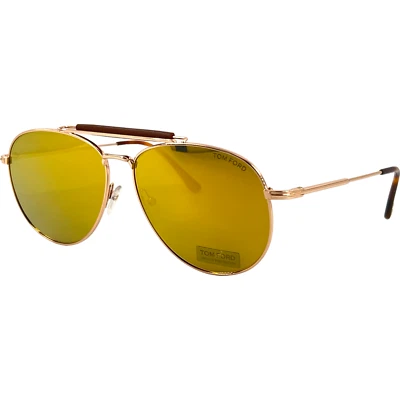 Tom Ford FT536 Sean Men's Metal Aviator Sunglass 28G Gold w Gold Mirror 60-14 Foto 1 de 4
