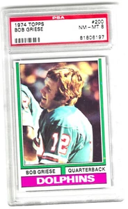 1974 Topps Bob Griese HOF # 200 Graded Card PSA 8 Dolphins - Picture 1 of 2