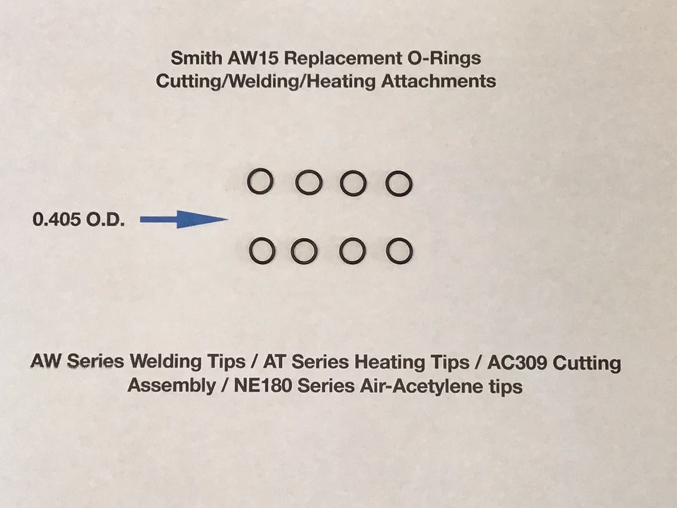 Smith Torch AW15 Replacement O-Rings For Cutting,welding,heating Attachments