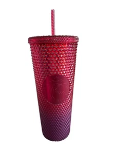 Disney Disneyland Starbucks Studded Tumbler Red NEW Sleeping Beauty Castle - Picture 1 of 5