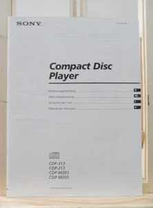 NOTICE MANUEL ORIGINAL OPERATING INSTRUCTIONS SONY CDP-313/213/M303/M203 CD HIFI - Picture 1 of 3