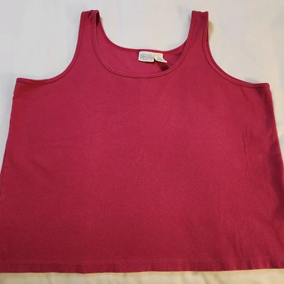 Regata feminina St Johns Bay tamanho 2X vermelha sem mangas algodão elastano - Imagem 1 de 4