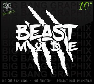 Beast Mode Decal Sticker Racing Super Late Dirt Track Demolition Derby Drag Race - Picture 1 of 3