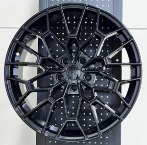 20" W717 GLOSS BLACK STAGGERED WHEELS RIMS FITS BMW 5X120 20X8.5 / 20X9.5 +30/37 - Picture 1 of 4