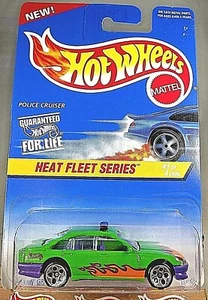 1997 Hot Wheels #537 Heat Fleet Series 1/4 POLICE CRUISER Green w/Chrome 5Dot Sp - Picture 1 of 5