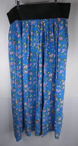 Queen the label Skirt Size 18 Royal Blue Floral Mum Tum waistband Boho Maxi - Picture 1 of 16
