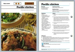 Pacific Chicken - Mains - Working Woman's 1980s Recipe Card - Picture 1 of 1