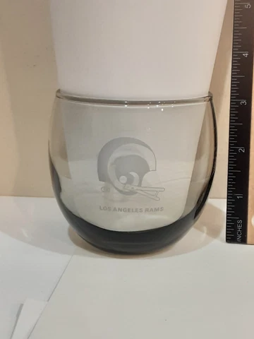 VINTAGE LOS ANGELES RAMS NFL SMOKED GLASS TUMBLER Cover