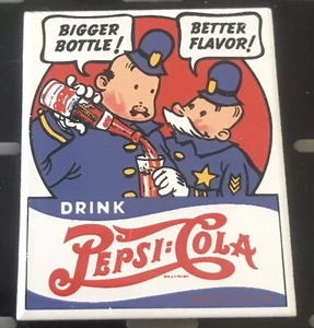 Imán de armario refrigerador de porcelana coleccionable vintage década de 1980 Pepsi Cola - Imagen 1 de 1