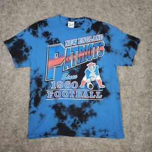 New England Patriots t-shirt uomo grande blu 47 marca vintage tubolare tie dye - Foto 1 di 9