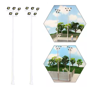 2pcs HO Scale 1:87 Playground Street Lights Plaza Crossing Lamps Bright White - Picture 1 of 6