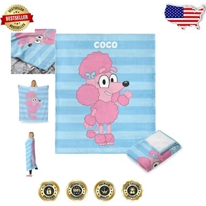 Vibrant Roll Call Coco 50"x60" Bluey Silk Touch Throw - Perfetto per Notti di Cinema - Foto 1 di 8