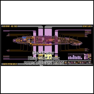 Calamita frigo divertente frigorifero STAR TREK USS DEFIANT astronave LCARS schema - Foto 1 di 6