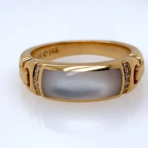 Kabana White MOP Diamond 14K Yellow Gold Ring DG7077739 - Picture 1 of 6