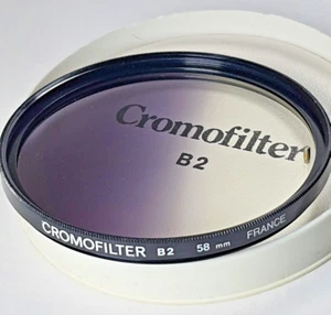 58mm CROMOFILTER Cromo Glas Linsenfilter B2 blau Frankreich graduiert 58mm E58 E-58 - Bild 1 von 6