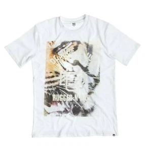 T-shirt Maglietta Uomo DC Shoes Tiger Rugged N Raw White Bianco Skateboard - Imagen 1 de 4