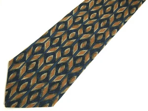 Brooks Brothers Makers Herrenkrawatte Krawatte braun marineblau geometrisch 100 % Seide 58 Zoll - Bild 1 von 4