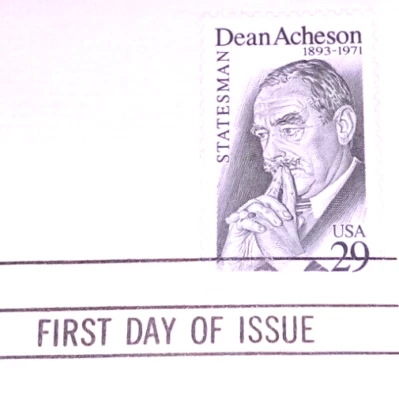 Dean Acheson 美国政治家 1993 年 22 克拉金色复制品邮票 - 黄金复制品 — 第 1/4 张图片
