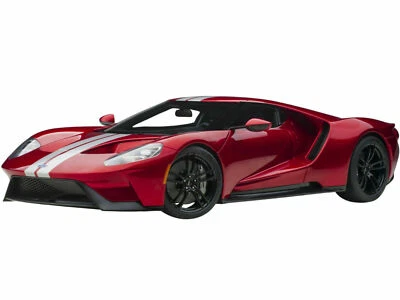 Ford GT 2017 rojo líquido met. COCHE MODELO 1/12 RAYAS PLATEADAS DE AUTOART 12106 Foto 1 de 4