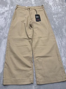 Levi's Women's Ribcage Wide Leg Crop Jeans 32x28 Khaki High Rise Grunge Y2K NWT - Picture 1 of 20