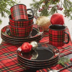 Park Designs Sportsman Plaid Dinner Plate Set - Black - Picture 1 of 3