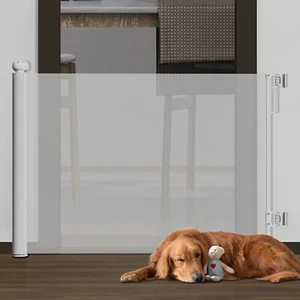 Retractable Baby Gate Large Pet Dog Mesh Fence Portable Guard Indoor 34''x71'' - Picture 1 of 9