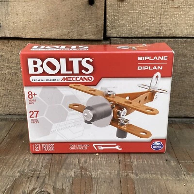 Erector by Meccano - BIPLANE Metal Model Building Kit Boy Toy Arts/Crafts-27 pcs - Image 1 of 4