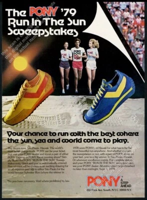 Pony 1979 Zapatos para Correr 2 Modelos Foto Vintage Impresión Anuncio Foto 1 de 4
