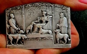 1900er Französische Jagdhunde / Édouard Pierre Marie Blin Medaille - Bild 1 von 10