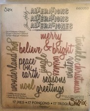Sizzix Thinlits Dies By Tim Holtz Script Christmas 16 Dies 660058