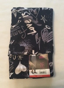NWT NO BO SMALL (3-5) JR’S HIGH RISE LEGGINGS GRAY,WHITE,BLACK  LOVE G￼￼RAFFITI - Picture 1 of 7