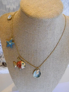 Vintage Betsey Johnson Mermaids Tale Collection/Fish/Pearl/Starfish/Necklace - Picture 1 of 7