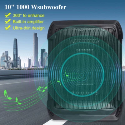 GSD-812B Aktiv Subwoofer Untersitz 1000Watt Bass Flach Auto KFZ PKW mit Kabelset - Bild 1 von 4