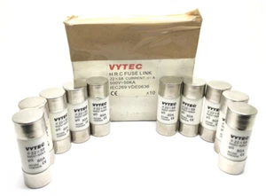 10 x Vytec 80Amp 22x58 mm Industrie HRC Sicherungsglied 500 V 50kA zylindrisch - Bild 1 von 3