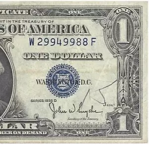 Series 1935 D $1.00 ONE DOLLAR SILVER CERTIFICATE 4 Of A Kind And 2 Of A Kind - Picture 1 of 7