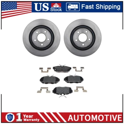 Задние тормозные диски + керамические тормозные колодки и оборудование для 2011-2014 Ford Mustang PA - Изображение 1 из 2