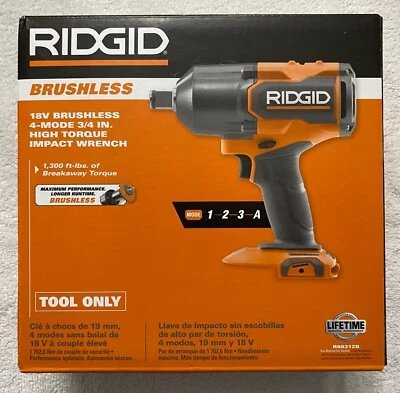 New RIDGID R86312B 18V 18 Volt 4 Mode 3/4" Brushless High Torque Impact Wrench - Image 1 of 4
