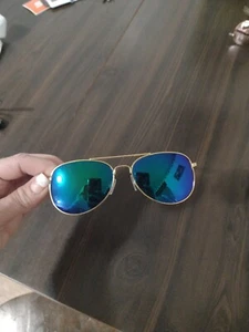 Kids Green Mirror Aviator Sunglasses - Picture 1 of 4