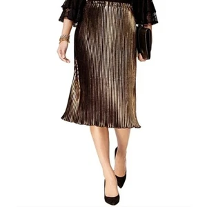 NY Collection Cocktailrock Metallic Goldschimmer formell Party S neu mit Etikett - Bild 1 von 5