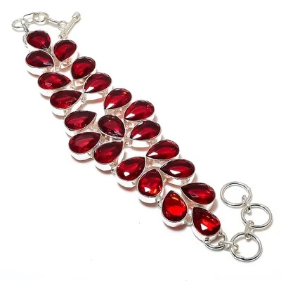 Mosambik Granat Edelstein Armband verstellbare Kette Birnenform Geschenk Schm... - Bild 1 von 4