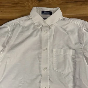 Izod Hemd Jungen 14 Weiß Button Down Langarm Baumwollmischung L - Bild 1 von 9