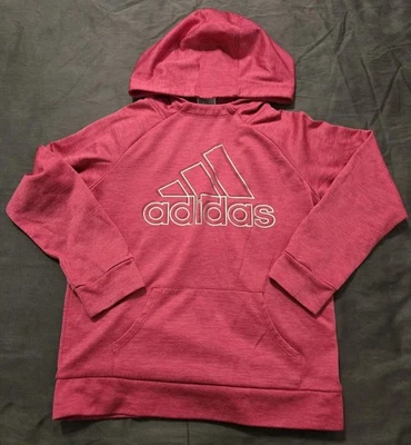 Sudadera con capucha polar melange rosa magenta talla 14 Adidas para niñas Foto 1 de 4