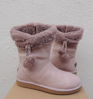 UGG DUSK PINK PLUMDALE CUFF SHORT SUEDE SHEEPSKIN SNOW BOOTS, US 11/ EUR 42 ~NIB - Image 1 of 4