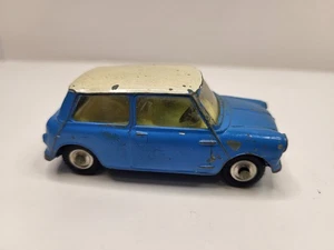Vintage Corgi Toys Morris Mini Cooper Diecast Toy Car Blue & White - Picture 1 of 9