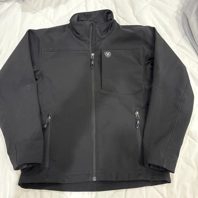 Ariat Vernon Jacket Boys Medium 10-12 Black Softshell Fleece Lined Zip Pockets - Image 1 of 4