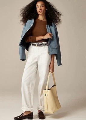 J.Crew Edie Bucket Bag in Butter Yellow Italian Leather NWT  Fits 14” Laptop - Image 1 of 4