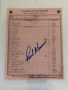 Toronto Maple Leafs Paul Maurice Firmado Juego Lista 12-04-2007 - Imagen 1 de 14