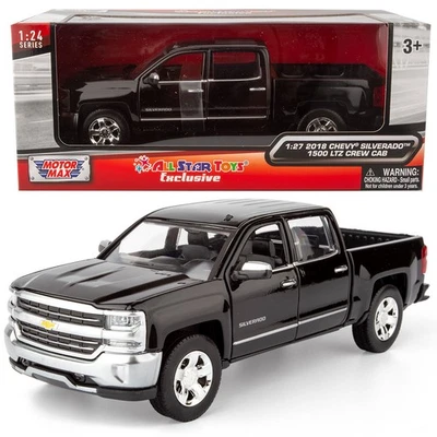 Motormax 1:27 2018 CHEVY SILVERADO 1500 LTZ Crew Cab Black w/ Chrome Trims 79353 - Image 1 of 4