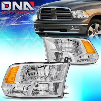 Faróis de canto âmbar carcaça cromada Dodge Ram 1500 2500 3500 2009-2012 - Imagem 1 de 4